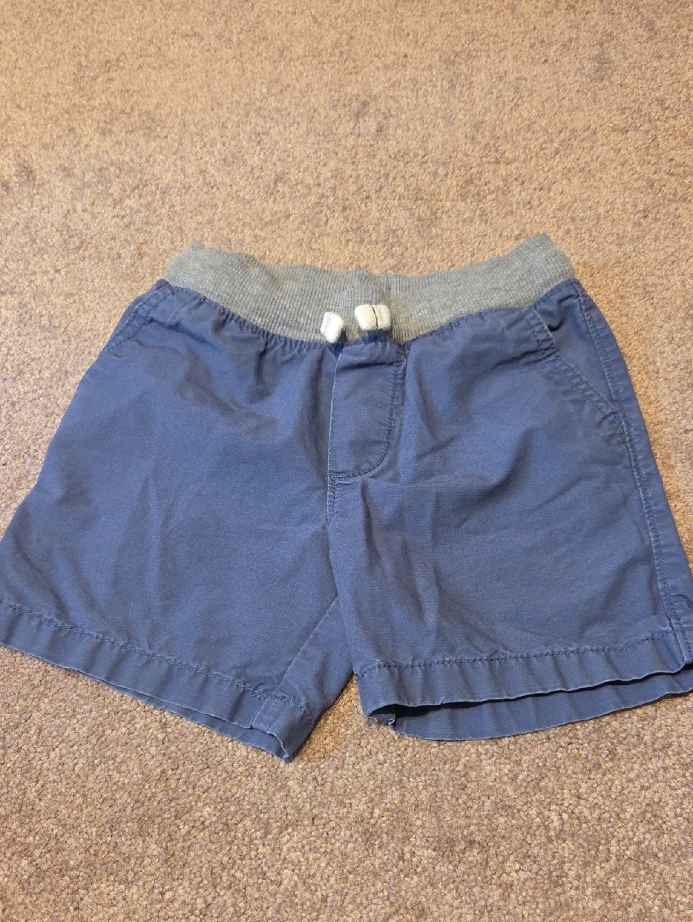 Carter's Navy Blue Pull-On Shorts with Gray Waistband